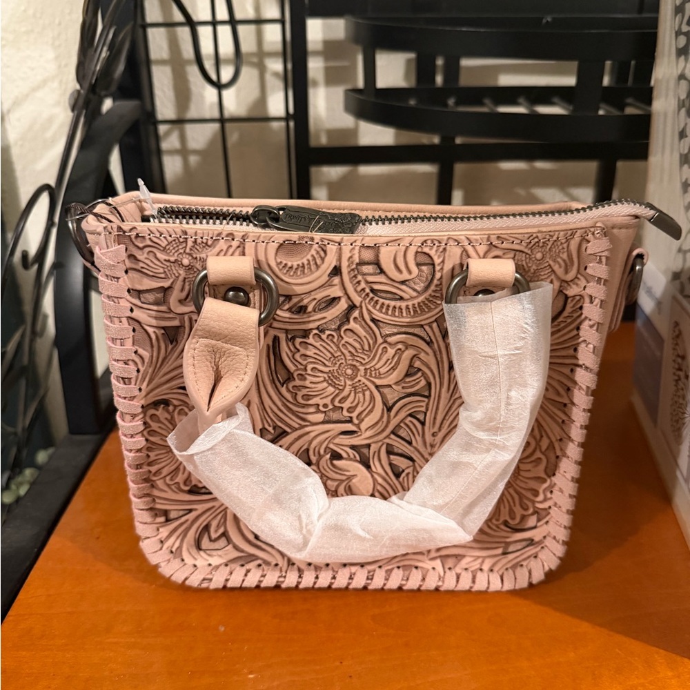 Elegant Pink Embossed Handbag